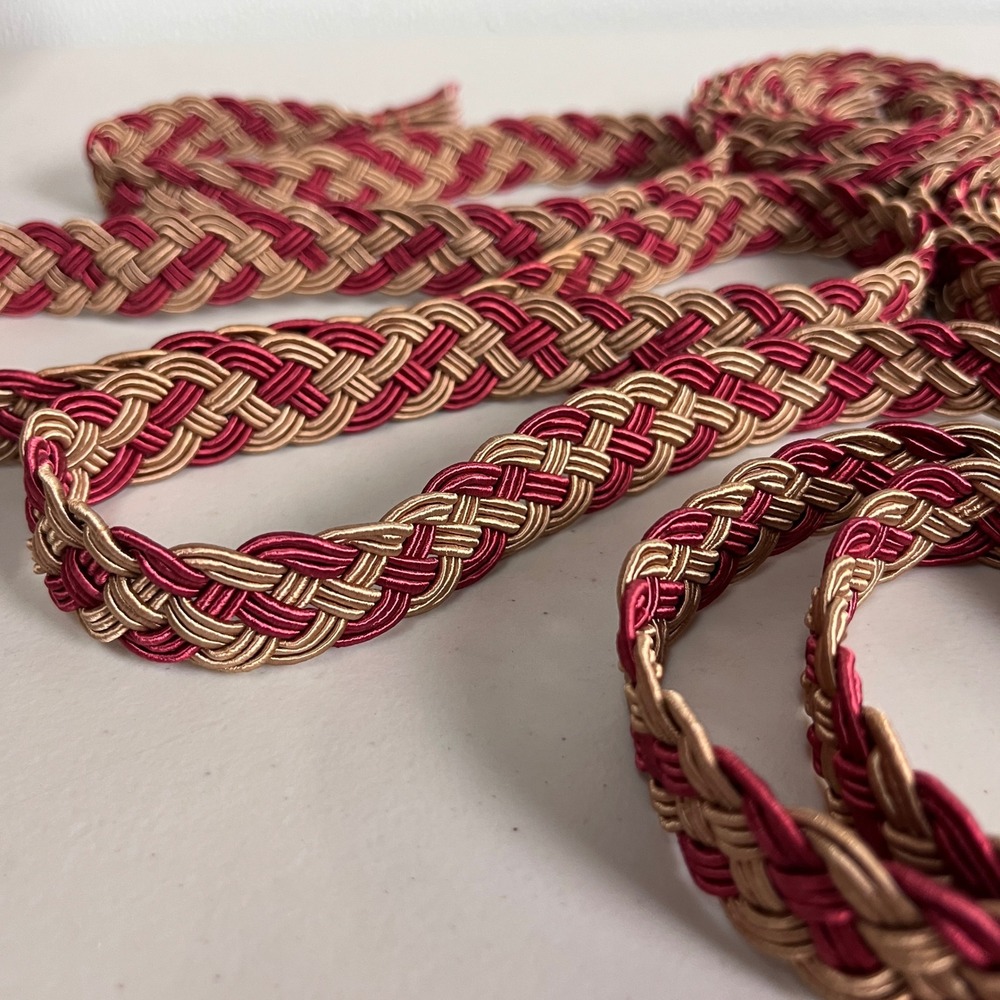 Belagio Burgundy‎ Gold Copper Braid Trim 3/4" Deco Accent Gimp BR-703 6pc Lot